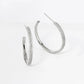 25mm 18K Gold Dipped Double Row Micro Pave Cubic Zirconia Open Hoop Earrings