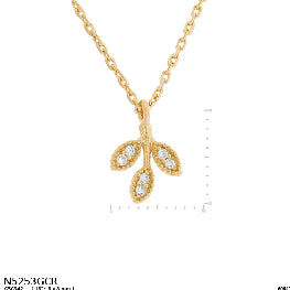Olive Leaf Triple-Cluster Pendant Necklace
