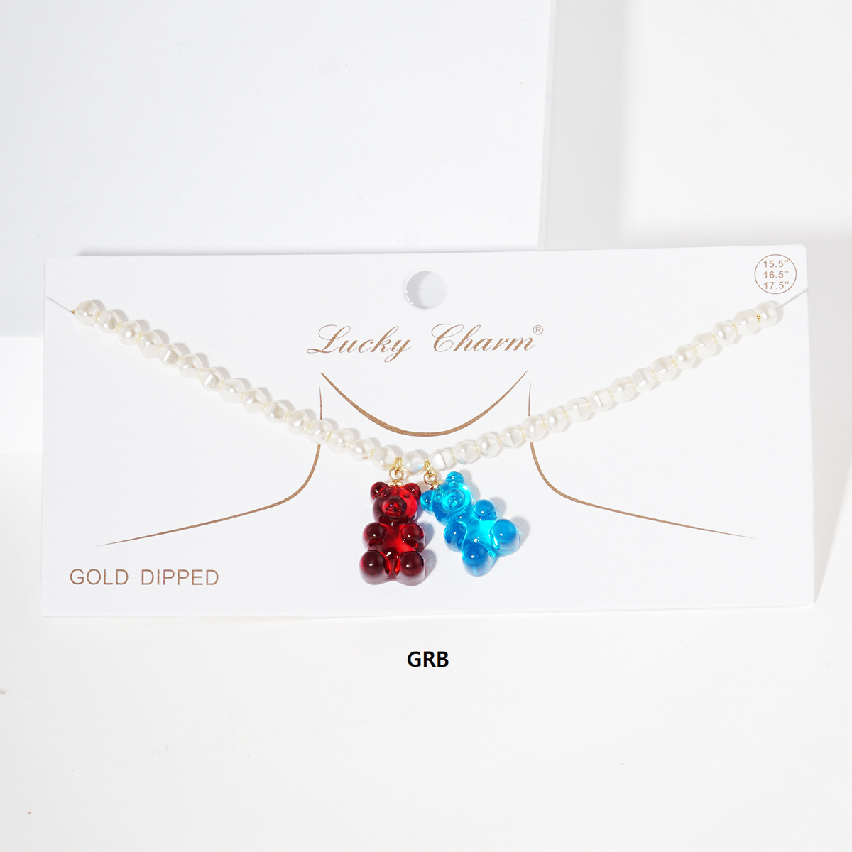 Multicolor Beaded Gummy Bear Pearl Necklace