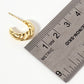 Polished Rope-Texture 15mm Brass Mini Hoop Earrings