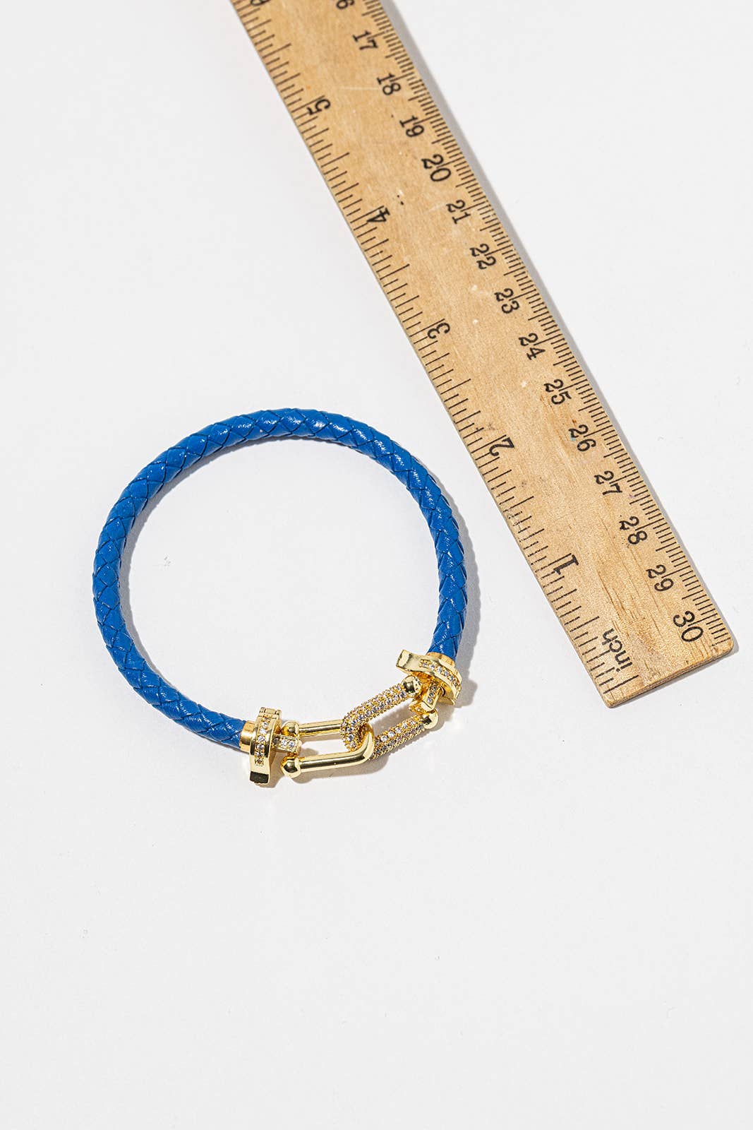 Braided Leather Horseshoe Bracelet