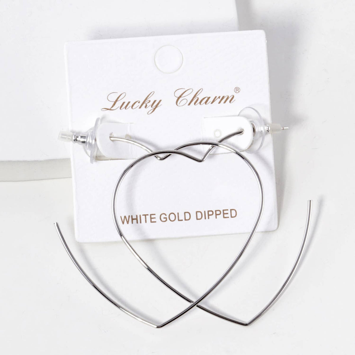 18K Gold Dipped 50mm Heart Shape Lightweight Open Hoop