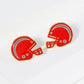 18K Gold Dipped Enamel Football Helmet Game Day Stud Earring