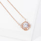 Dainty Cubic Zirconia Cushion Halo Bridesmaid Necklace