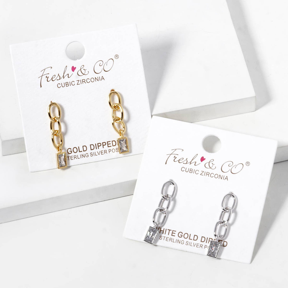 Gold Dipped Chain Drop Earrings
