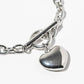 Chunky Chain Heart Bracelet with Magnetic Easy-Clasp
