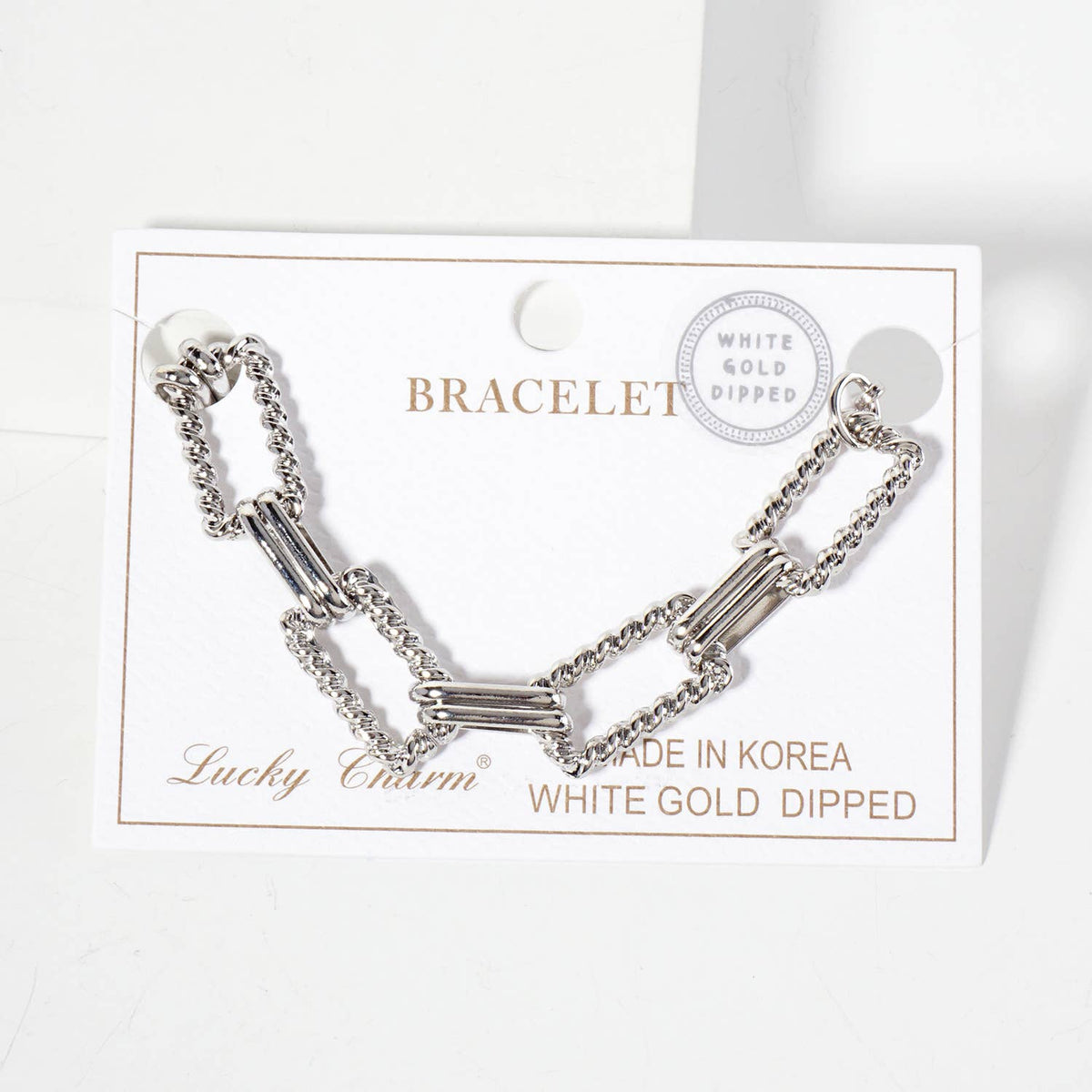 Textured U-Link Chain Bracelet