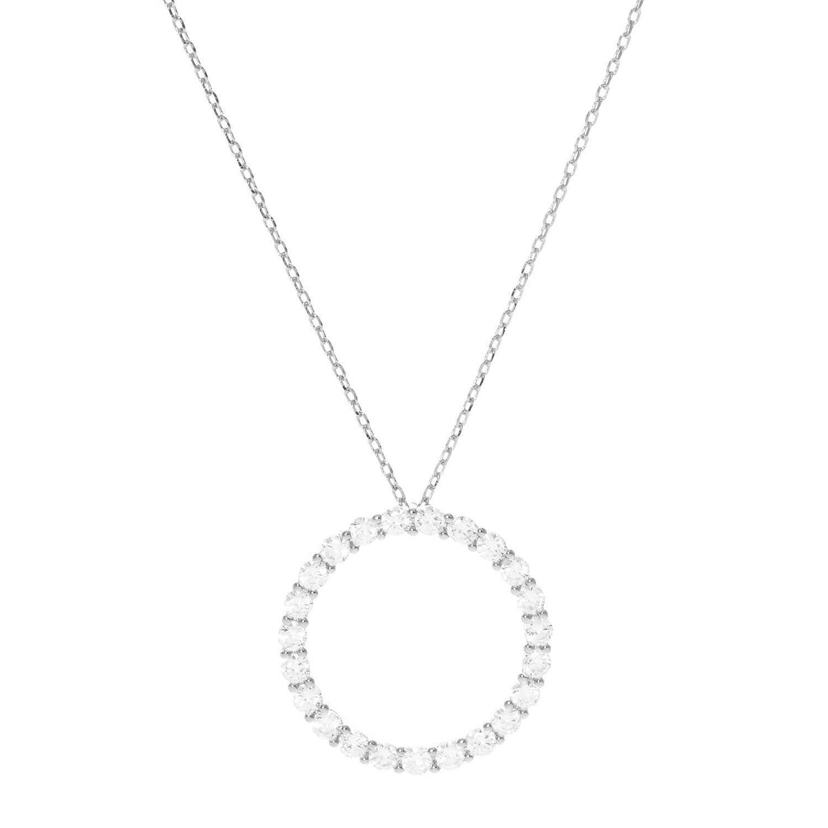 Gold Cubic Eternity Circle Necklace