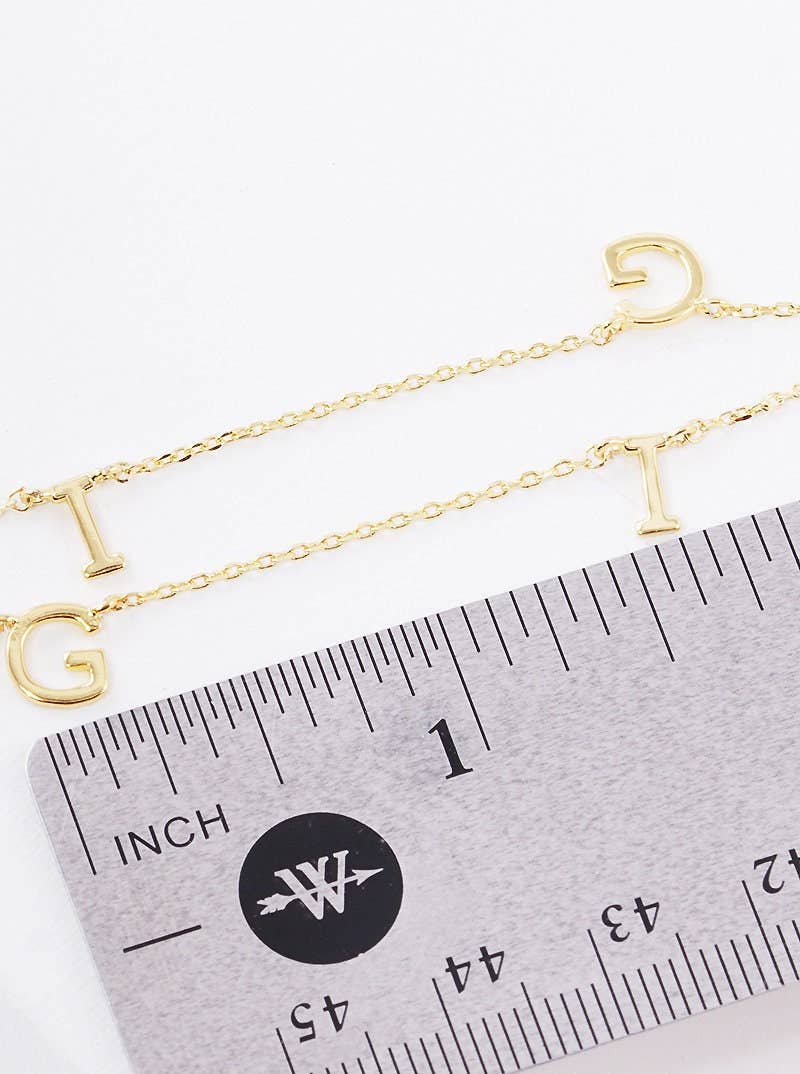 Gold Gigi Spaced Letter Necklace