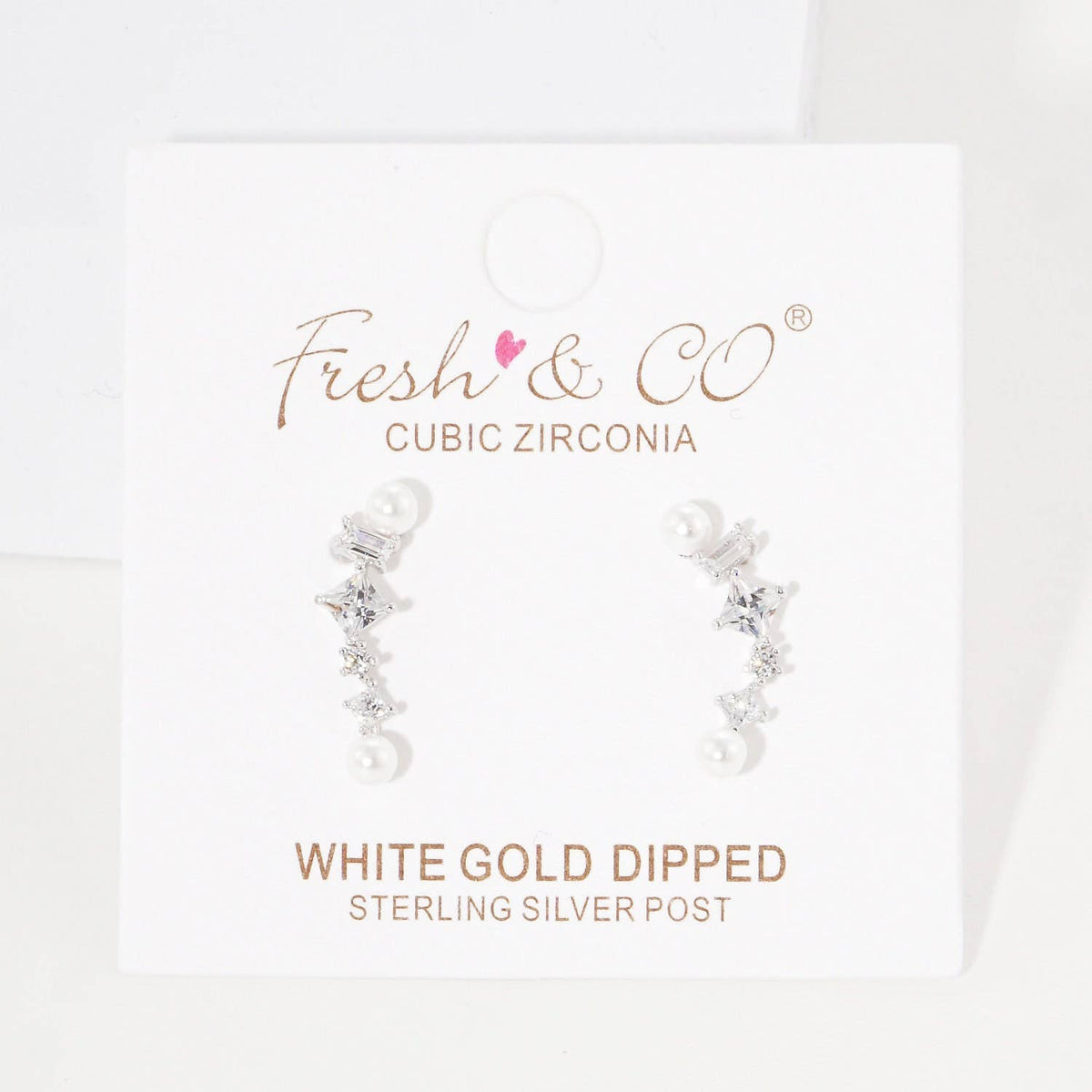 Gold Plated Freshwater Pearl Ear Climber Earrings