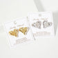 Polished Brass Hand-Pressed Button Heart Stud Earrings
