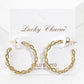 Twisted Textures Sterling Silver Post Hoop Earrings