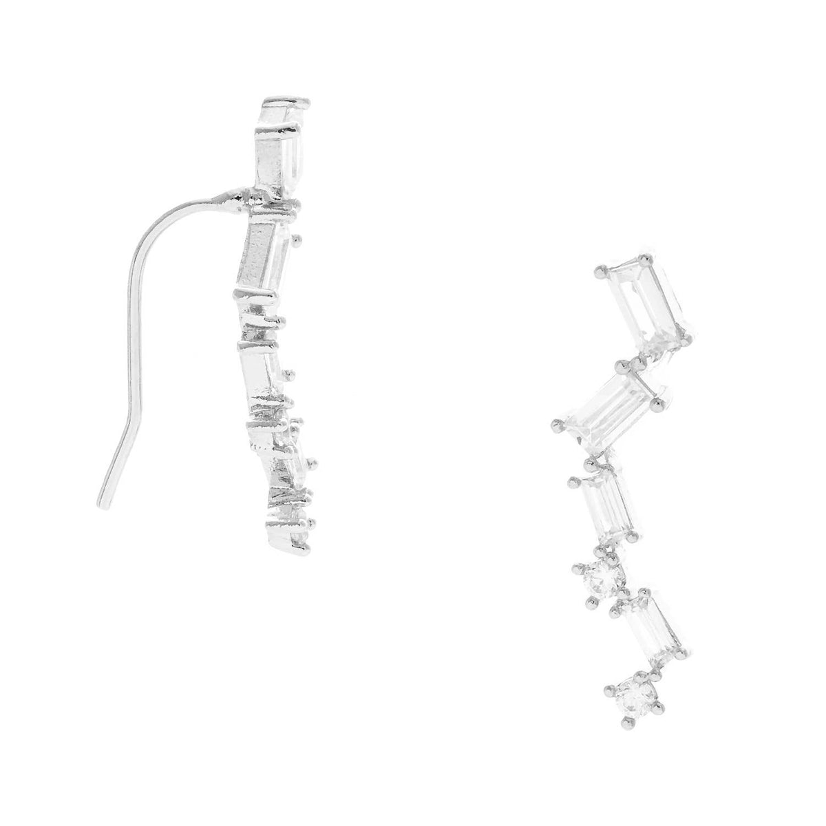 Cubic Zirconia Baguette Ear Crawler