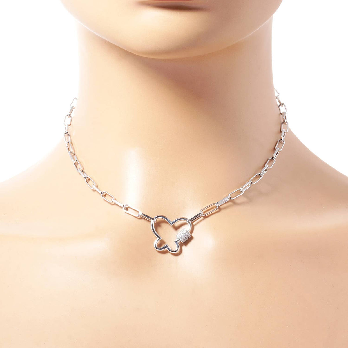 Gold Butterfly Paperclip Necklace