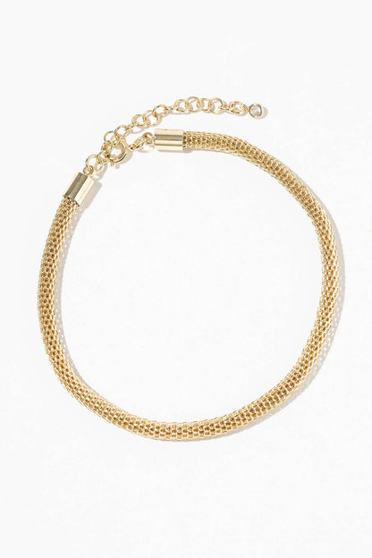 High-Polish Mesh Chain Anklet - Gold & Silver Dipped