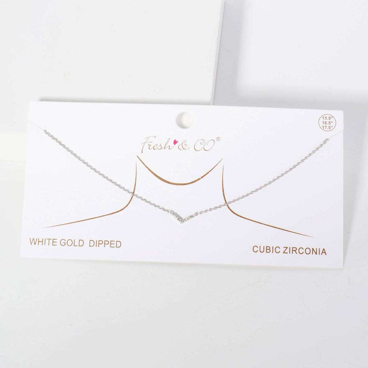 Minimalist Pavé CZ Chevron V-Necklace