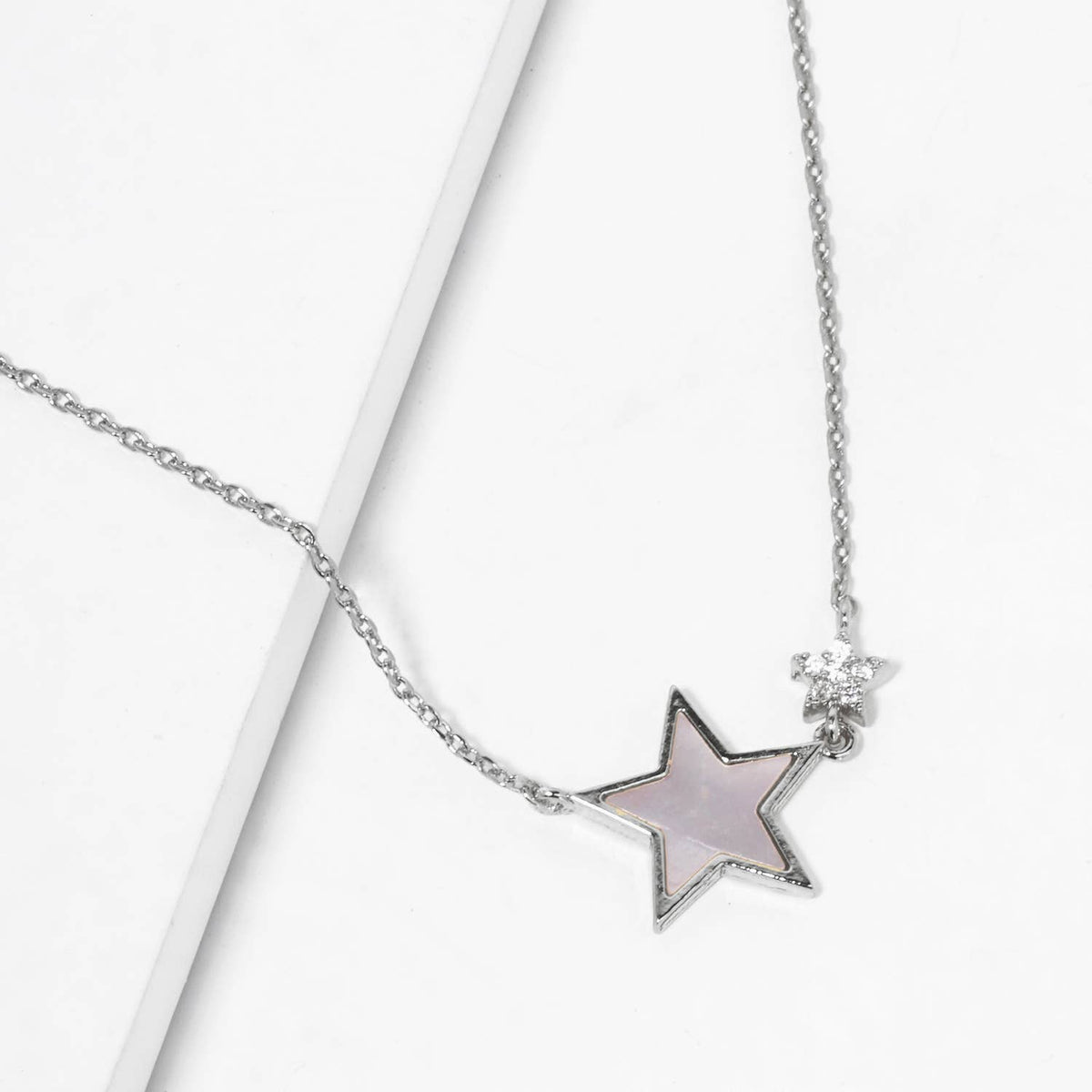 Celestial Mother of Pearl Star Pendant Necklace