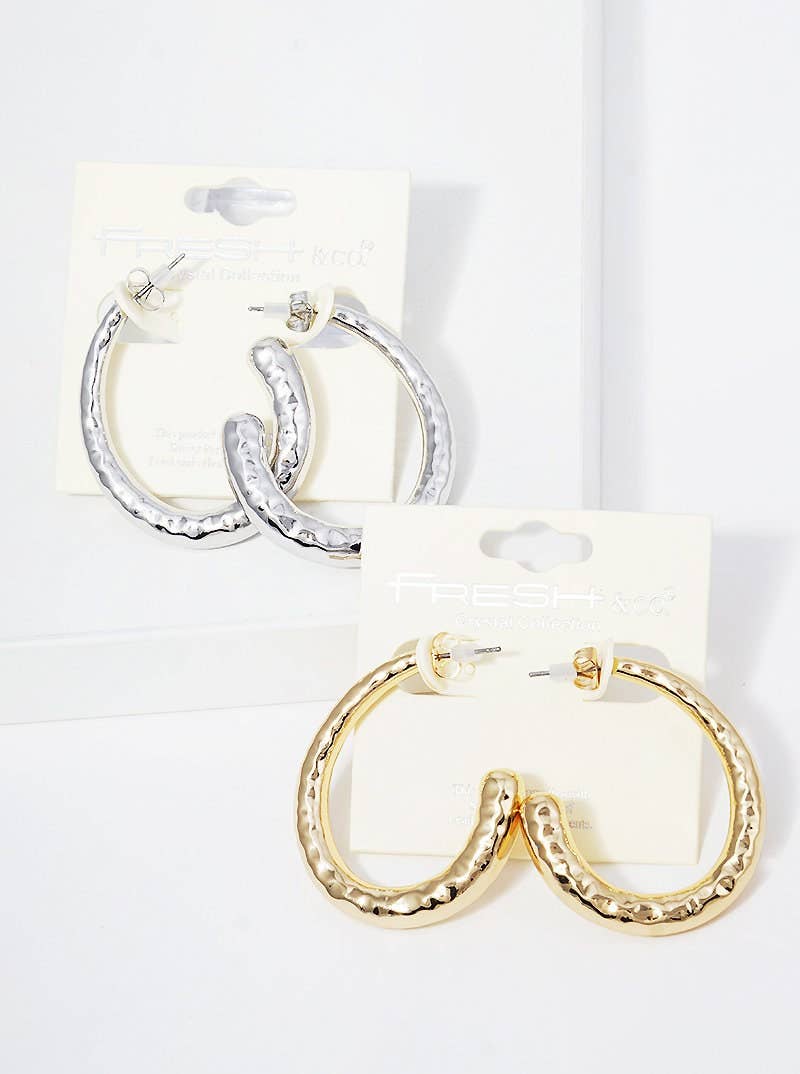 Gold Plated Snake Skin Hoop Earrings