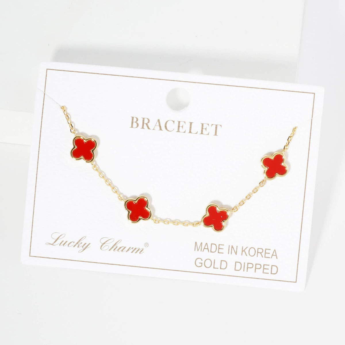 Elegant Clover Charm Chain Bracelet