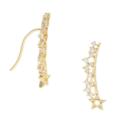 Gold Stargaze Ear Climber Earrings