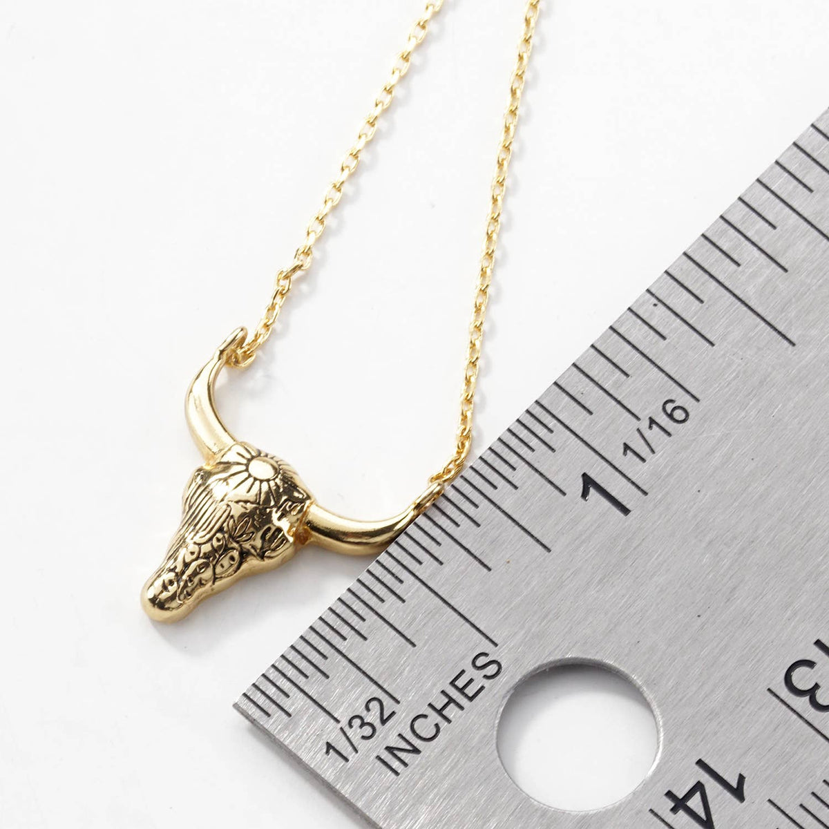 Minimalist Bull Skull Pendant Necklace