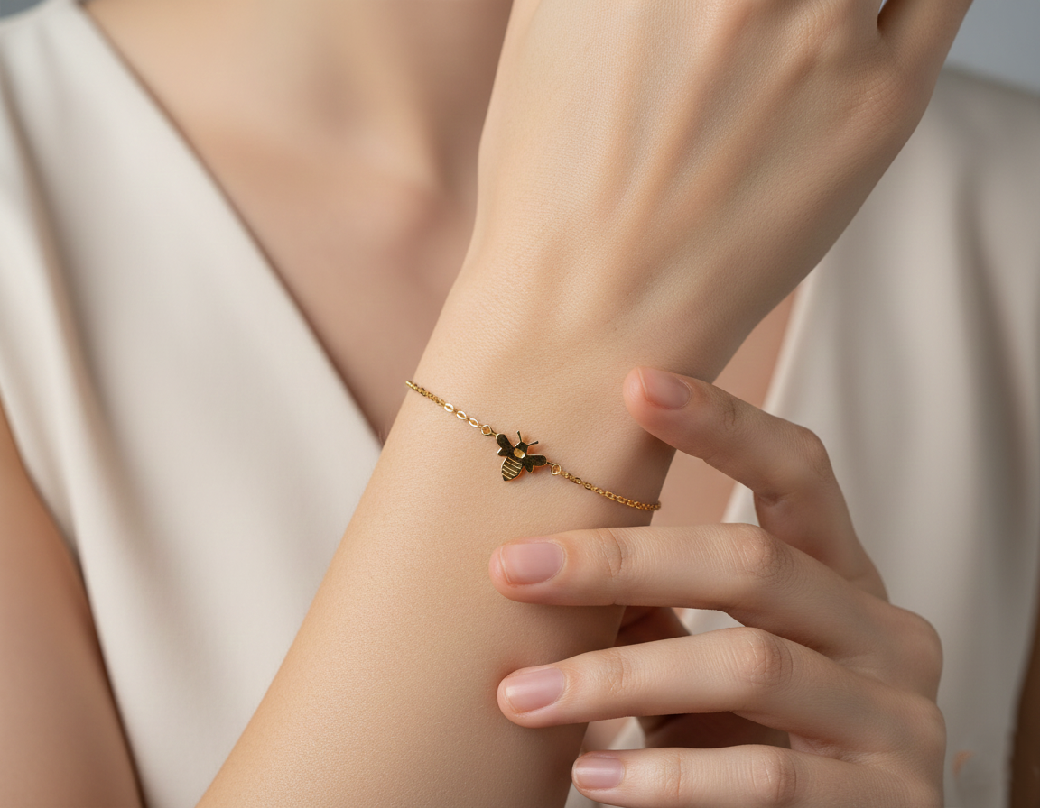 Minimalist Bee Charm Bracelet