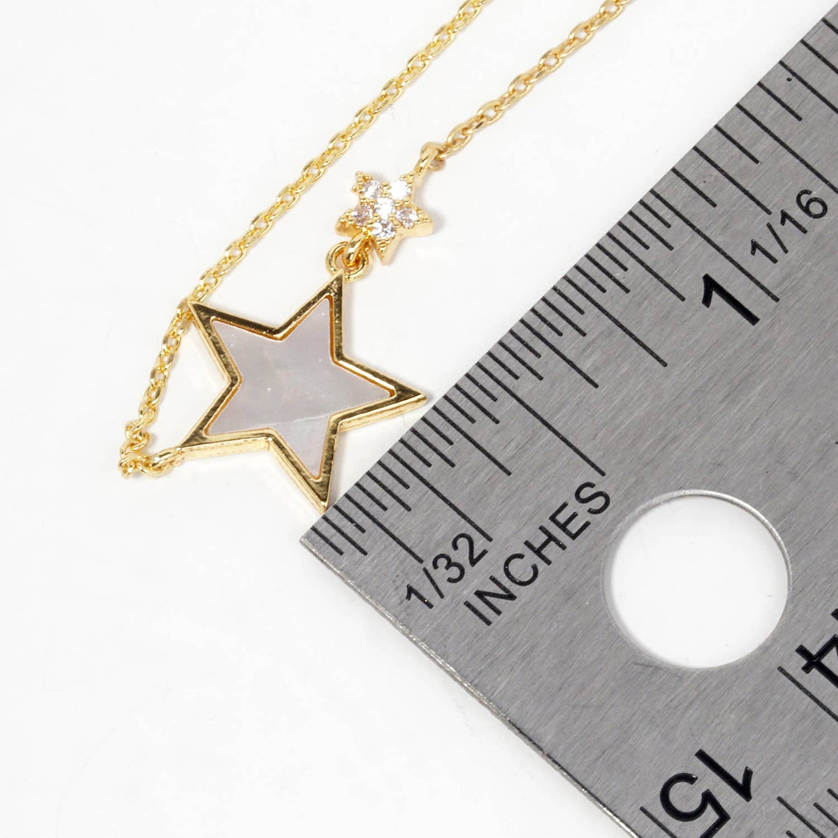 Celestial Mother of Pearl Star Pendant Necklace