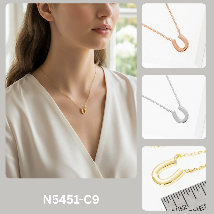 Minimalist Horseshoe Pendant Necklace