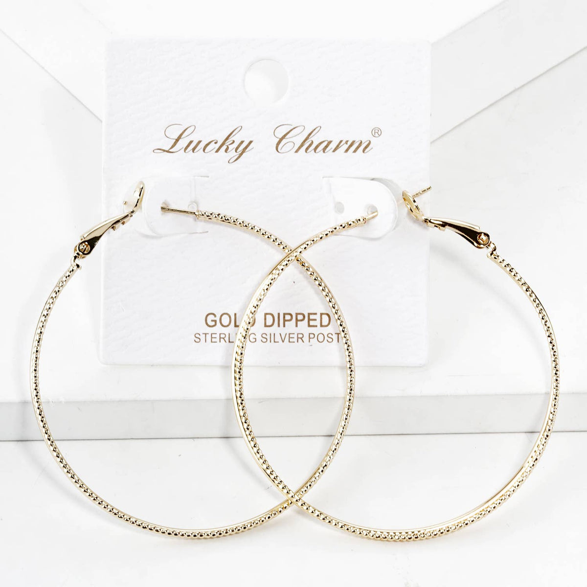 Textured Slim Hoop Earrings