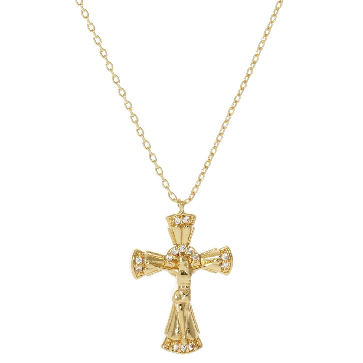 Gold Plated Resurrection Cross Necklace