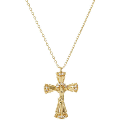 Gold Plated Resurrection Cross Necklace