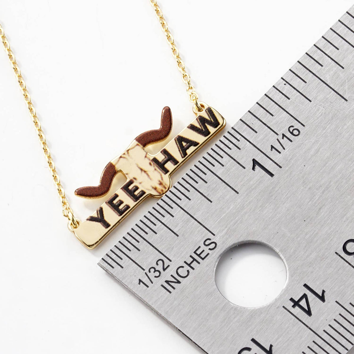 "Yee Haw" Longhorn Bar Necklace