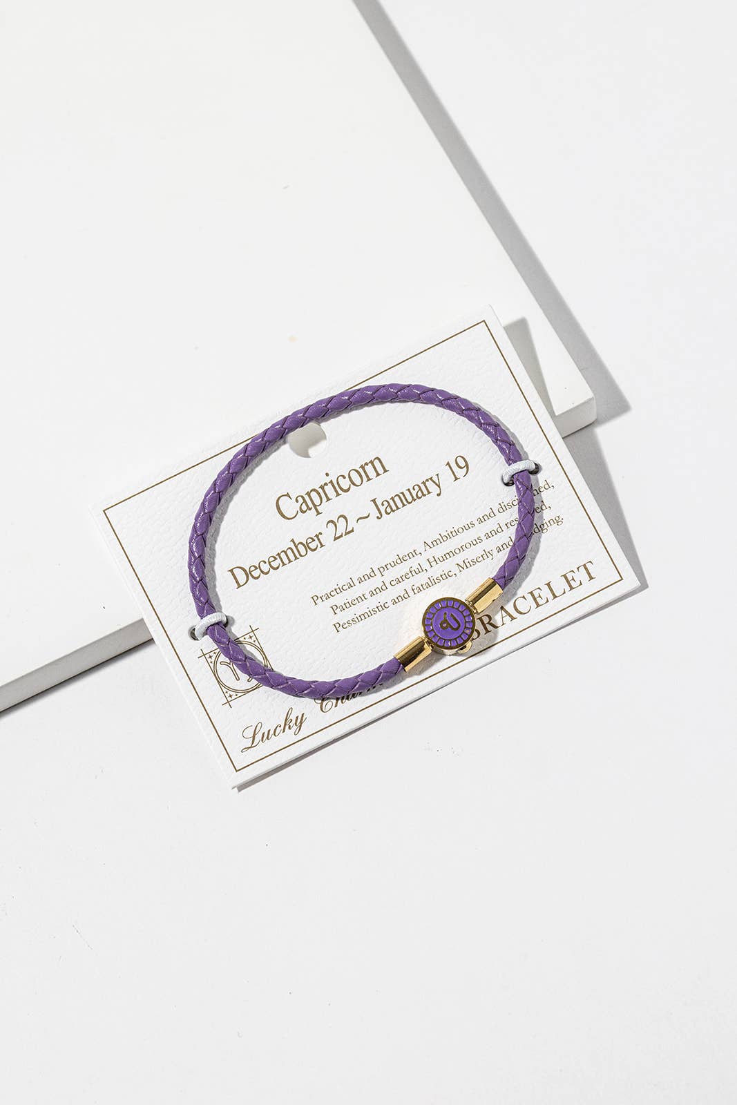 Zodiac Code Collection Braided Leather Charm Bracelet