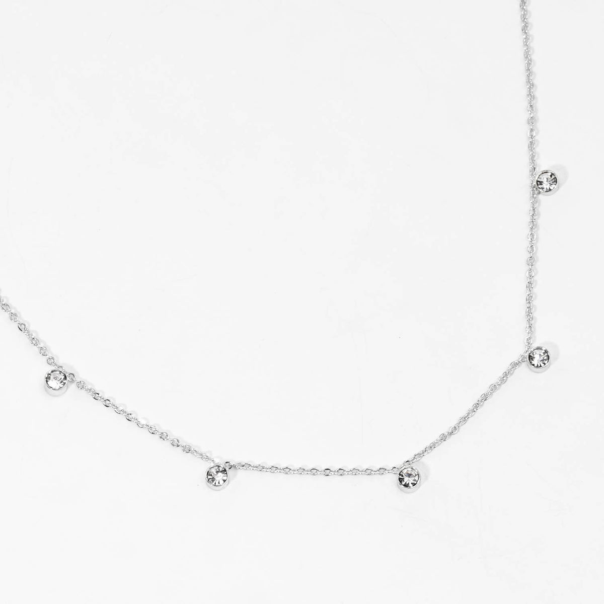 Diamond By The Yard Necklace / Bezel cubic zirconia Station