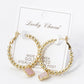 12MM QUATREFOIL DROP 30MM BALL BEADED LEVERBACK HOOP