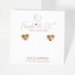 Pave-Set 6mm Tiny Heart 18K-Gold-Dipped Brass Earrings