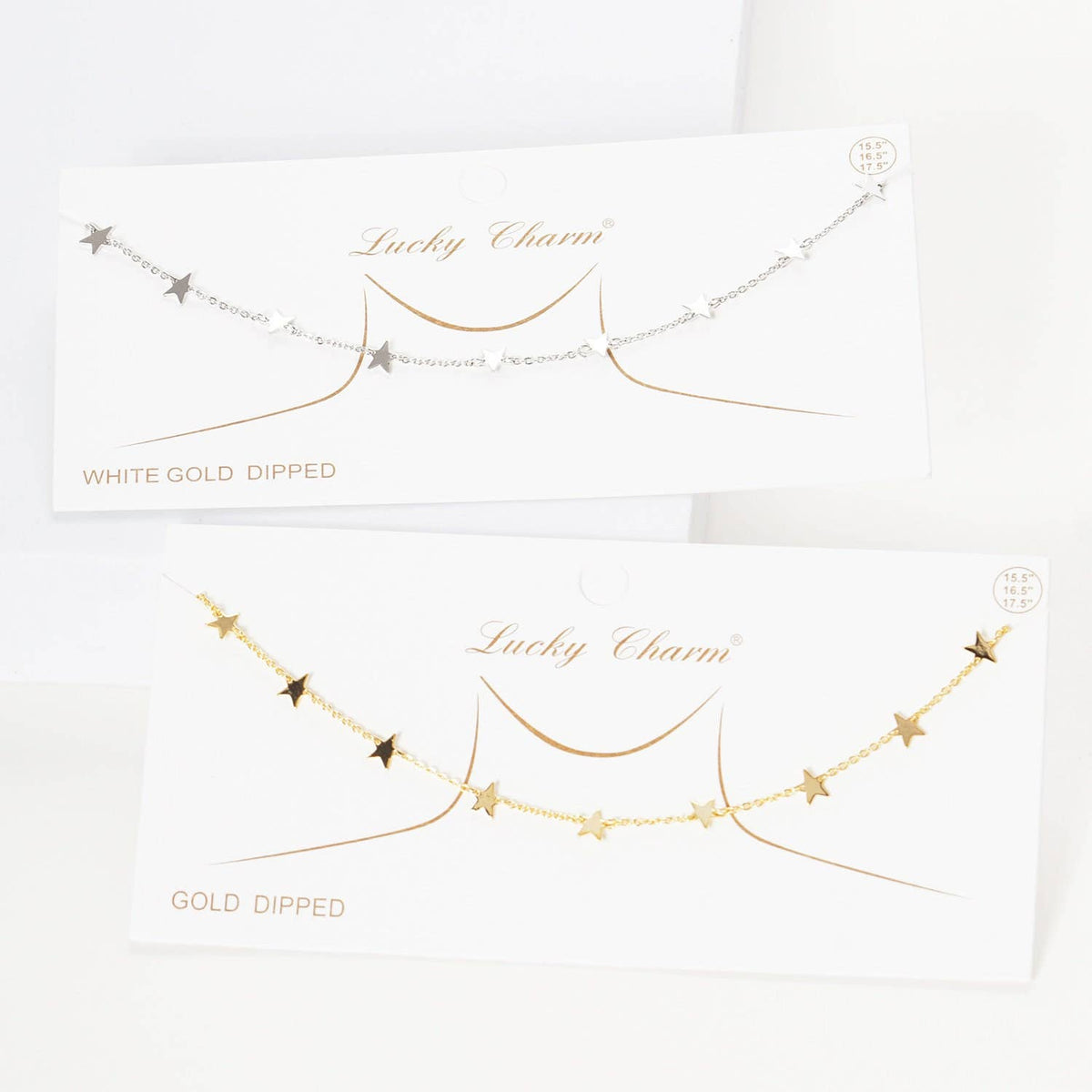 Gold Plated Floating Star Charm Necklace