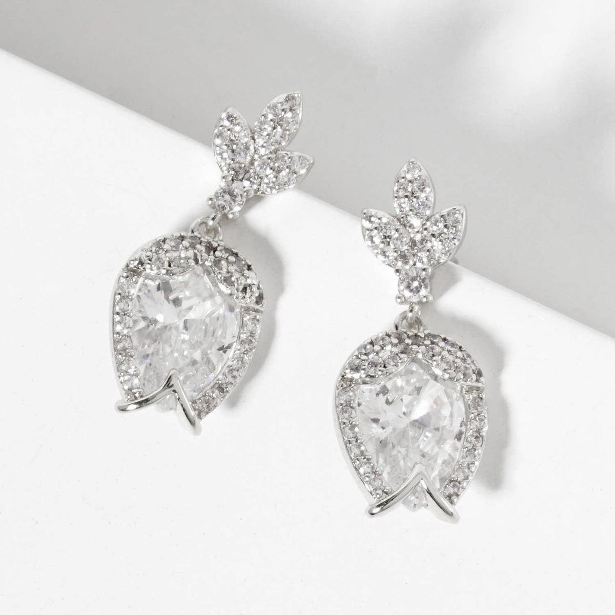 Botanical-Theme Tulip Design Dangle Post Earrings