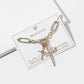Mixed Metal Cross & Pearl Charm Bracelet
