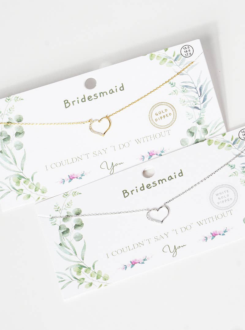 Bridesmaid Pavé Heart Necklace