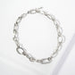 CZ Stone Encrusted Link Accents Chain Necklace