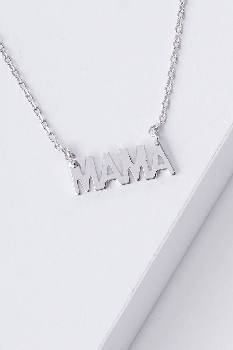 Gold Block Letter Mama Necklace