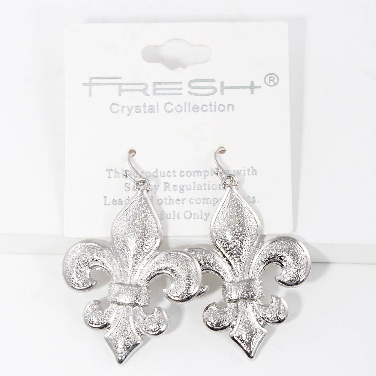 Gold Plated Fleur De Lis Dangle Earrings