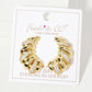 Pave-Set Croissant-Shaped 18K-Gold-Dipped Post Earrings