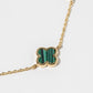 Lucky Charm Four-Leaf Clover Station Anklet - Multiple Color