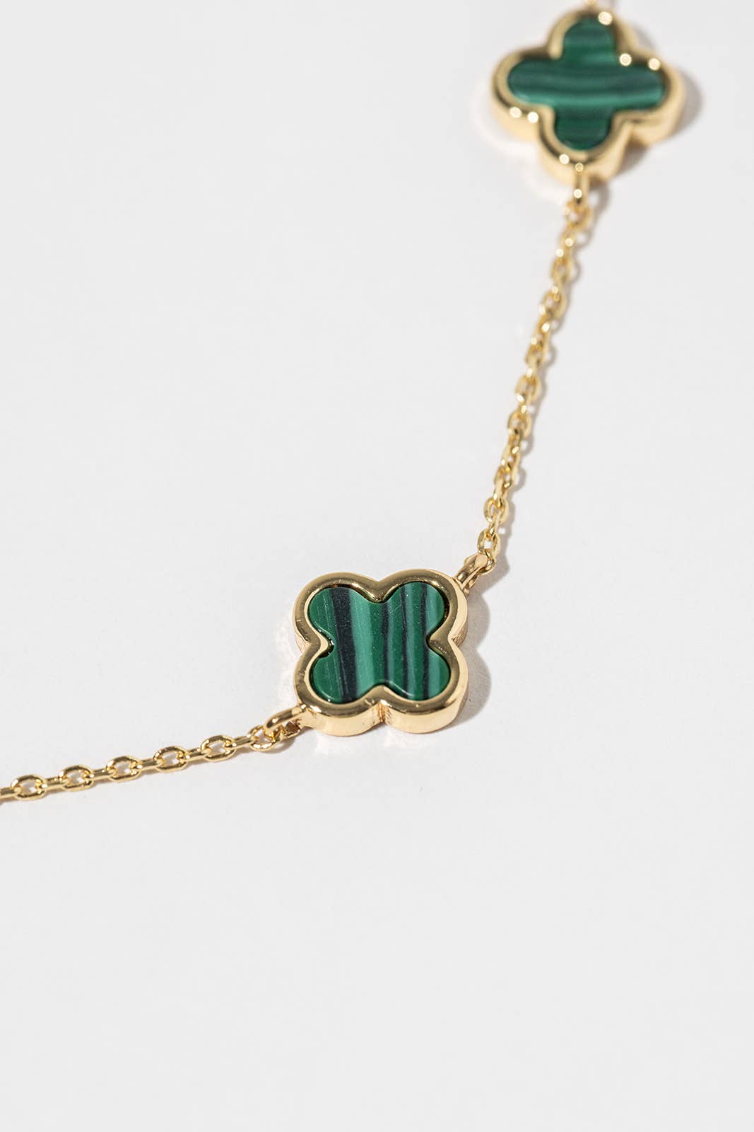 Lucky Charm Four-Leaf Clover Station Anklet - Multiple Color