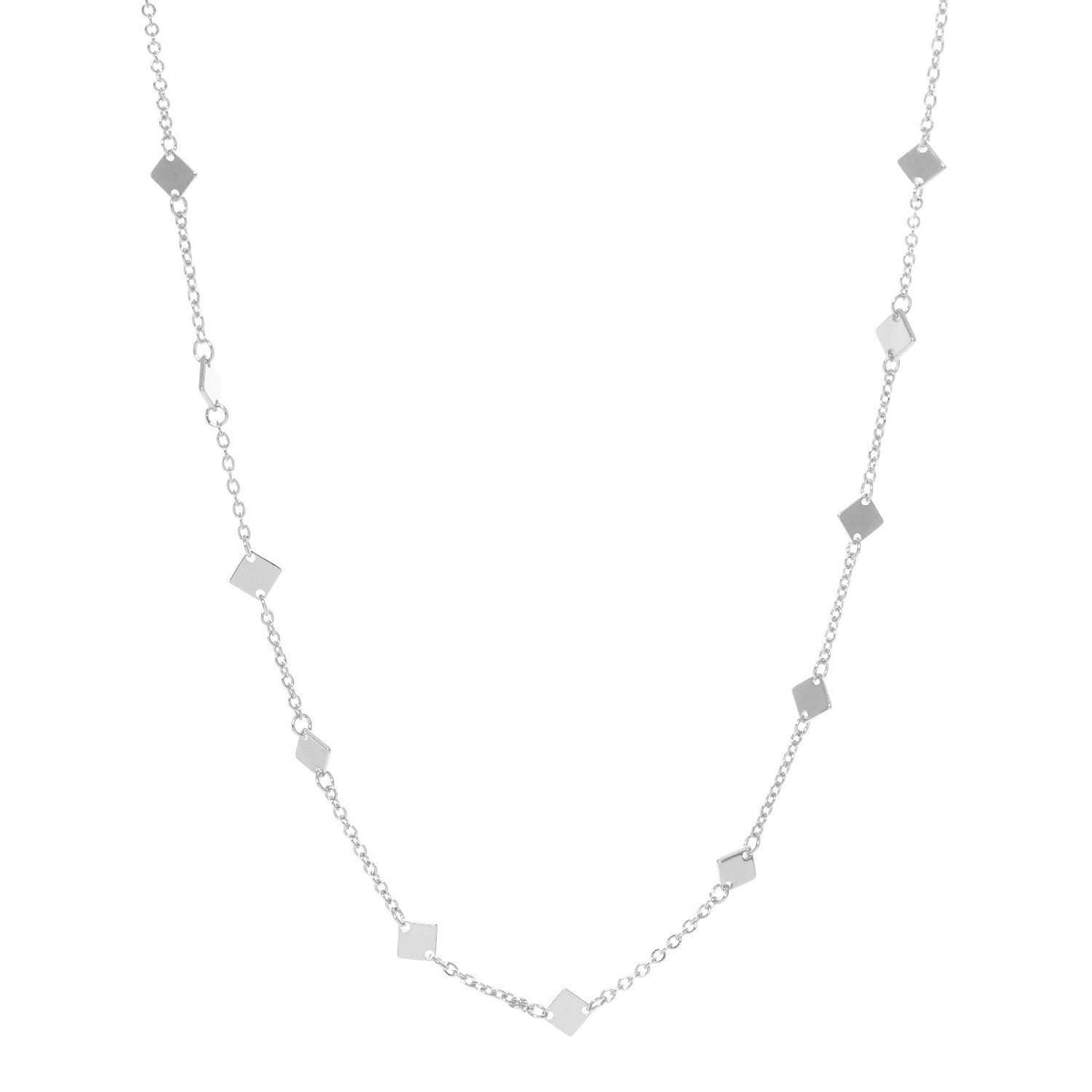 Gold Plated Chain w/ Dangling Rhombuses Necklace