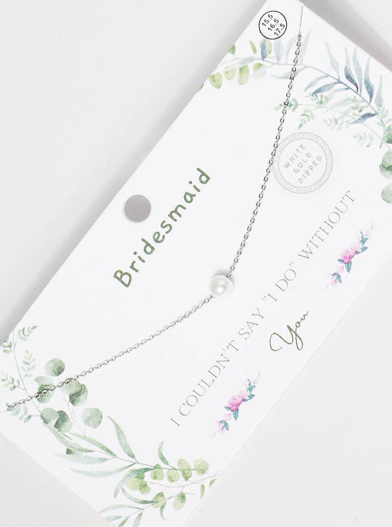 Dainty Single Pearl Pendant Necklace for Bridesmaid
