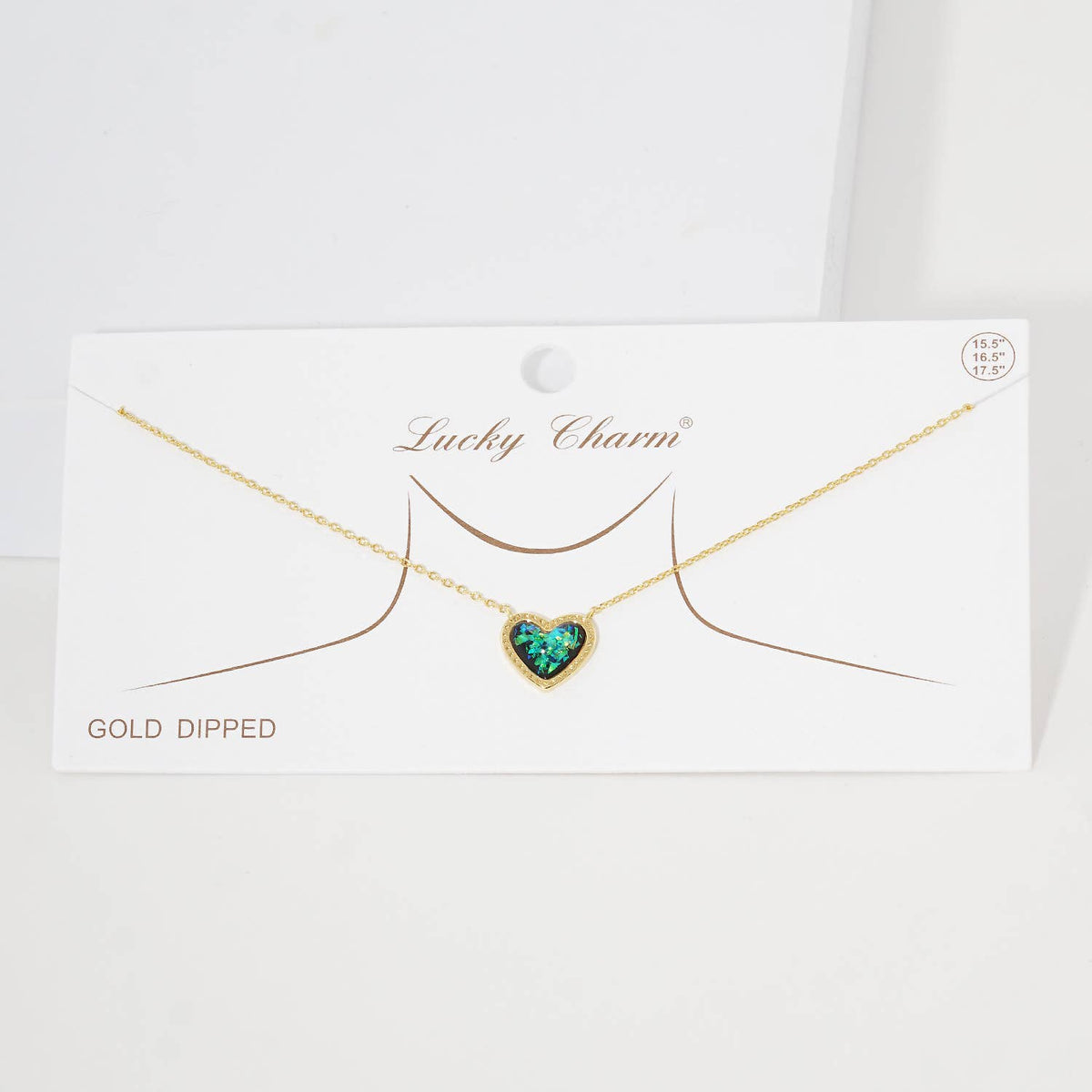 Gold Plated Opal Multicolor Heart Necklace