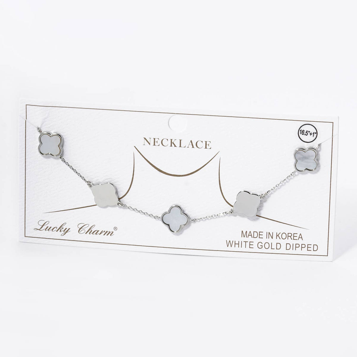 Lucky Clover 5-Motif Station Necklace